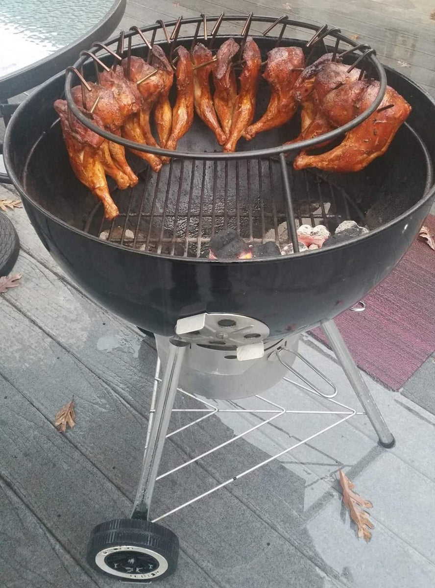 22 Kettle grill meat hanger with meat hooks - Hunsaker Smokers