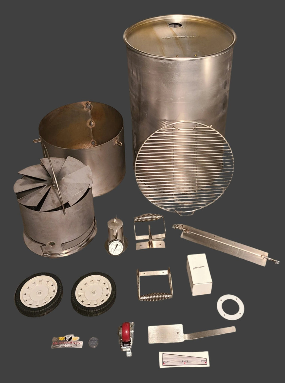 Complete 55 Gallon Drum Smoker Kit With Stainless Steel Parts And Drum - Hunsaker Vortex Smokers