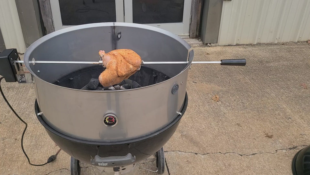 Stainless Steel Rotisserie Kit for Weber 26" Kettle Grills - 304 Grade - Made in USA by Hunsaker