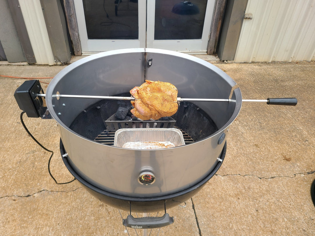 Stainless Steel Rotisserie Kit for Weber 26" Kettle Grills - 304 Grade - Made in USA by Hunsaker - Hunsaker Vortex Smokers