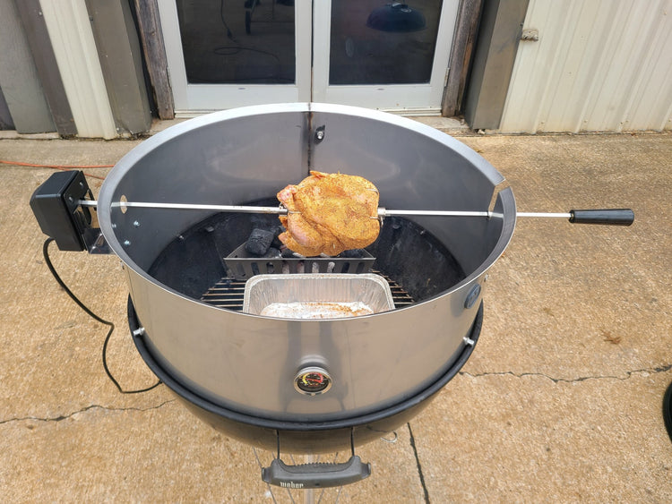 Stainless Steel Rotisserie Kit for Weber 26" Kettle Grills - 304 Grade - Made in USA by Hunsaker - Hunsaker Vortex Smokers