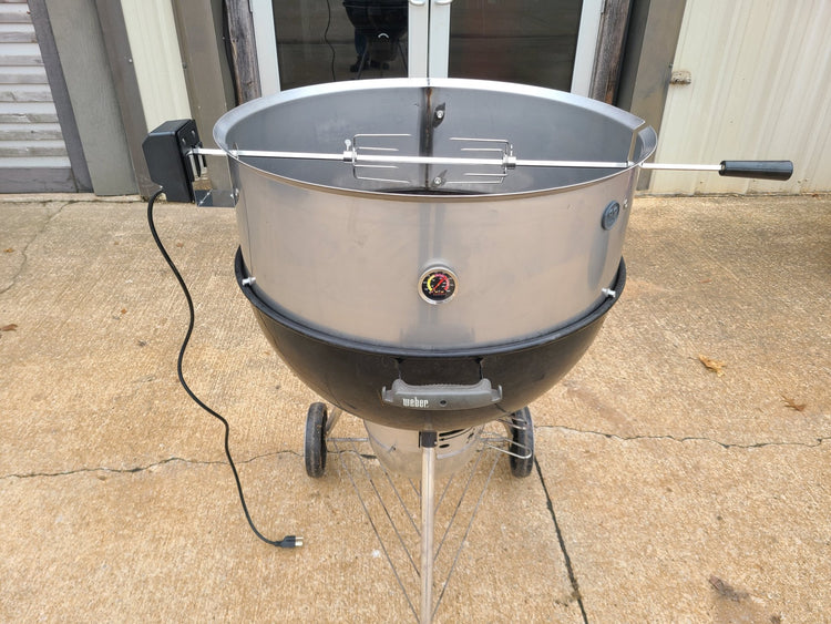 Stainless Steel Rotisserie Kit for Weber 26" Kettle Grills - 304 Grade - Made in USA by Hunsaker - Hunsaker Vortex Smokers