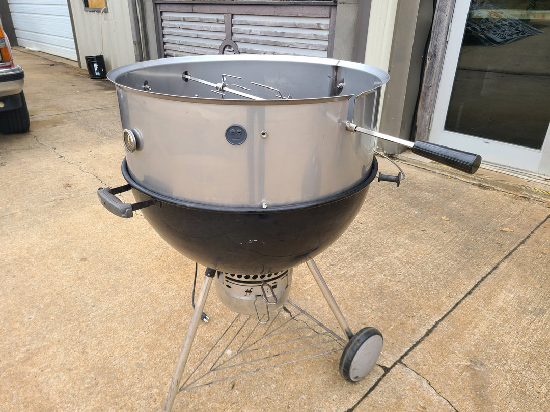 Stainless Steel Rotisserie Kit for Weber 26" Kettle Grills - 304 Grade - Made in USA by Hunsaker - Hunsaker Vortex Smokers