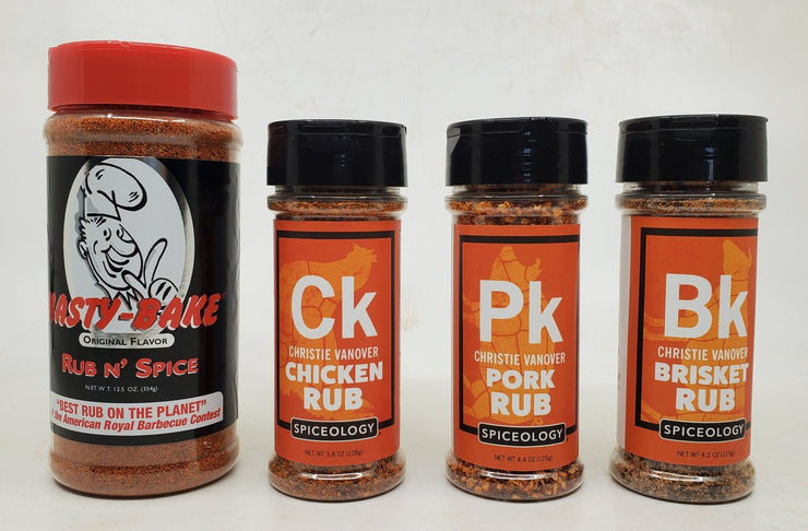 Christie Vanover Spiceology & Hasty Bake Rub 4 Pack - Hunsaker Vortex Smokers