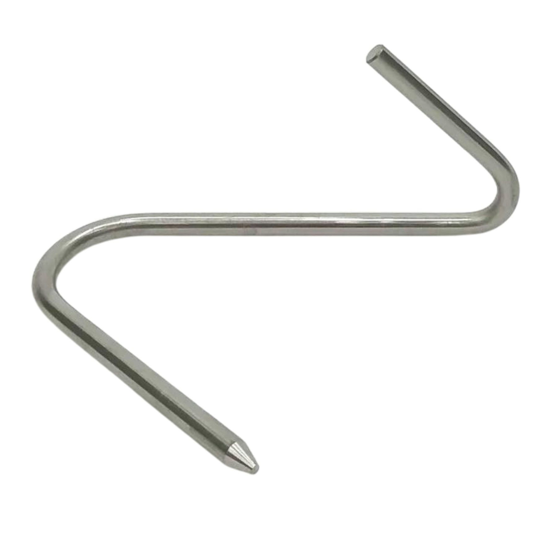 Pack of 10 Meat Hooks, Butcher's Hooks, Stainless Steel Hooks, S-Hooks,  Smoking Hooks, Food Hooks, D4.0 x 100 mm Pack of 10