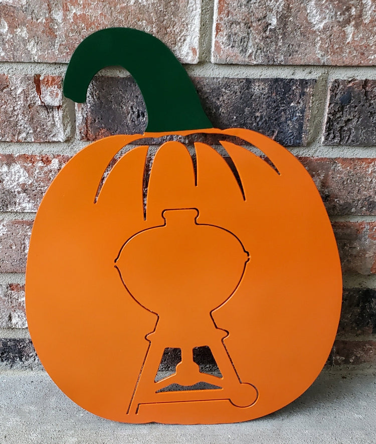 Pumpkin metal art with kettle - Hunsaker Vortex Smokers